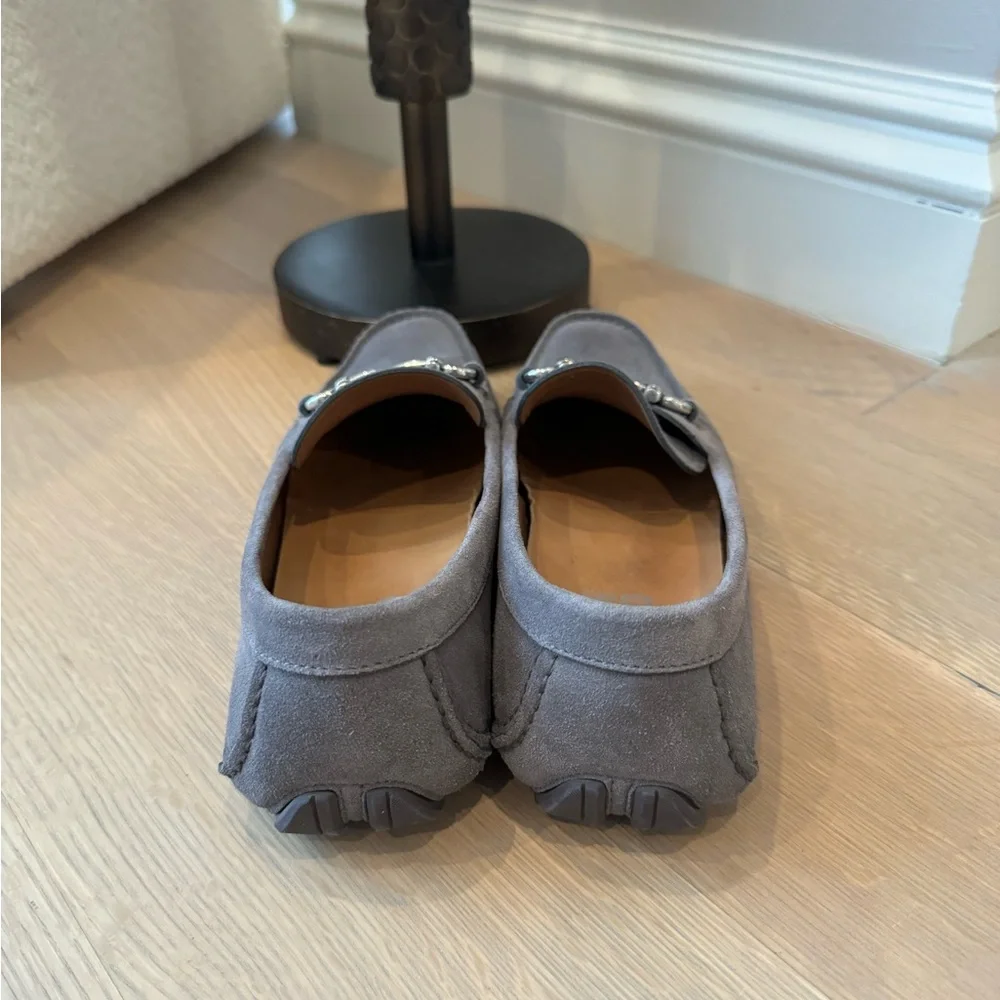Salvatore Ferragamo Grey Suede Gancini Horsebit Loafers Size 8.5 - Picture 4 of 6